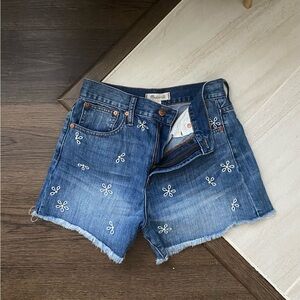 Madewell Blue Jean Shorts Distressed Cut-Off Style